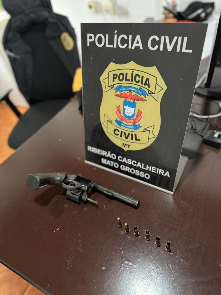 Polícia Civil interroga suspeito e apreende arma utilizada em homicídio em Ribeirão Cascalheira
